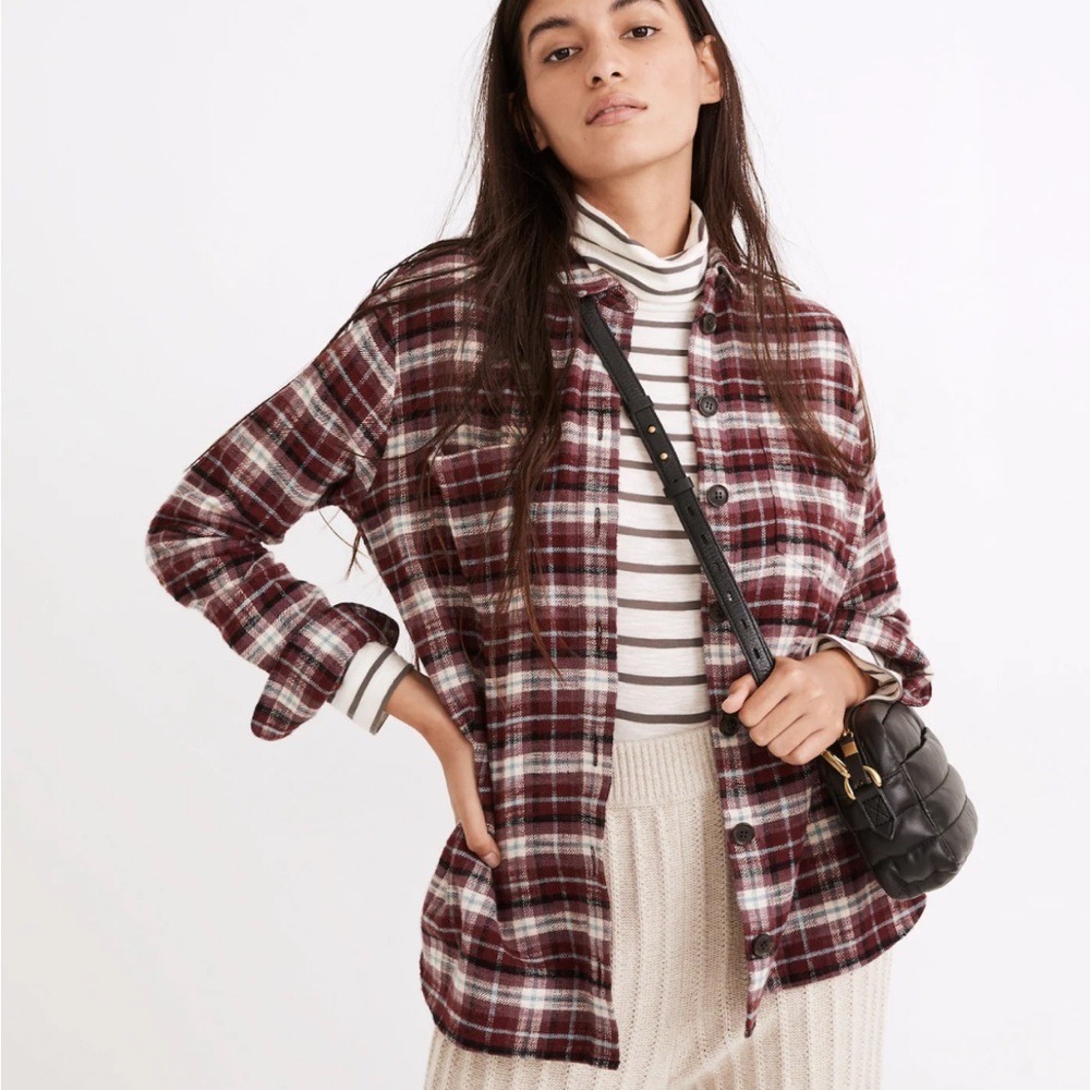 Madewell Sunday Flannel Button Down in Mahaska Plaid